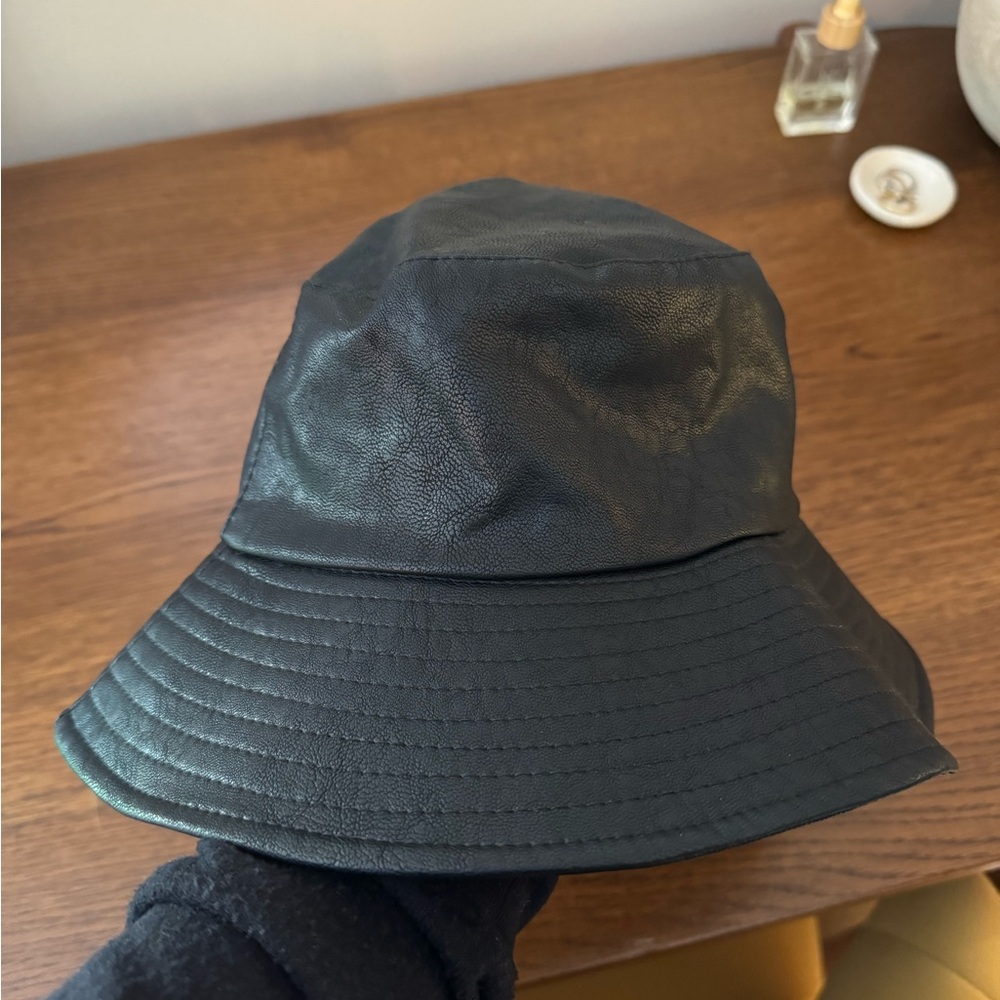 Faux Leather Bucket Hat
